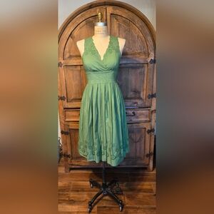 Green eyelet dress by Eliza J.